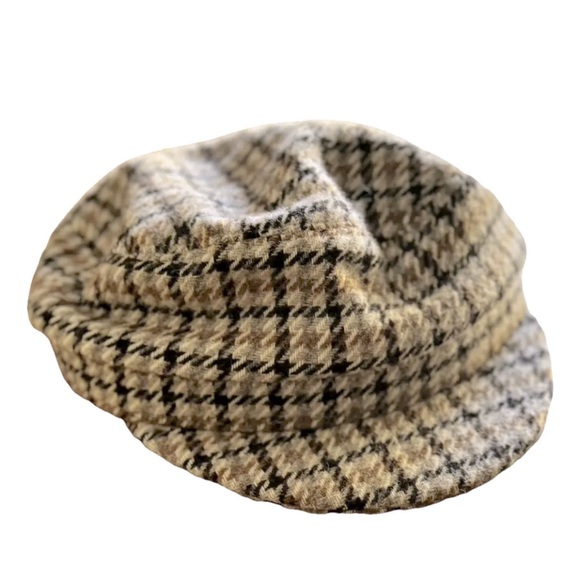 Isabel Marant Evie 100% wool newsboy cap checkered tweed hat size 57 cm - Picture 1 of 6
